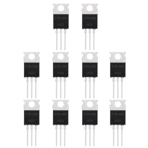 Uxcell 10 Pcs Bidirectional Thyristor BT136-600D TO-220 600V 4A Rail Silicon Controlled Rectifiers for Electronic Instruments Smart Home Appliances Drones