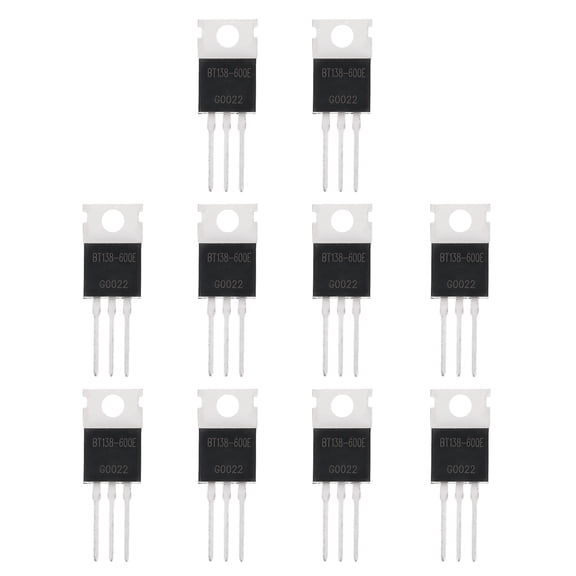 Uxcell 10 Pcs Bidirectional Thyristor BT138-600E TO-220 600V 12A Rail Silicon Controlled Rectifiers for Electronic Instruments Smart Home Appliances Drones