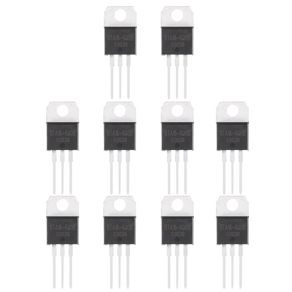 Uxcell 10 Pcs Bidirectional Thyristor BTA16-600B TO-220 600V 16A Rail Silicon Controlled Rectifiers for Electronic Instruments Smart Home Appliances Drones