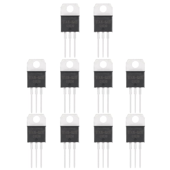 Uxcell 10 Pcs Bidirectional Thyristor BTA16-800B TO-220 800V 16A Rail Silicon Controlled Rectifiers for Electronic Instruments Smart Home Appliances Drones