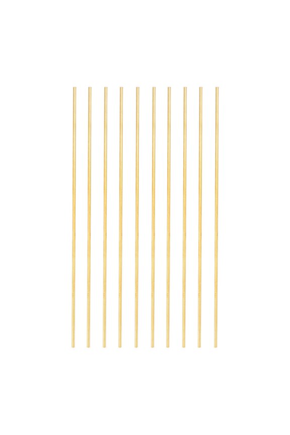 10 Pcs Brass Round Rod, 2.5mm x 10" Lathe Bar Stock H62 Brass Round Stock, Copper
