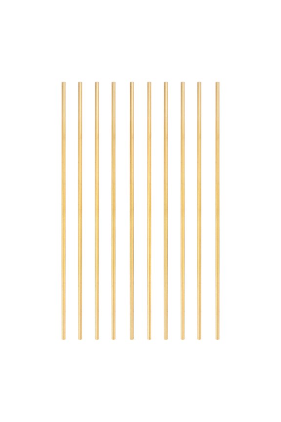 10 Pcs Brass Round Rod, 3mm x 8" Lathe Bar Stock H62 Brass Round Stock, Copper