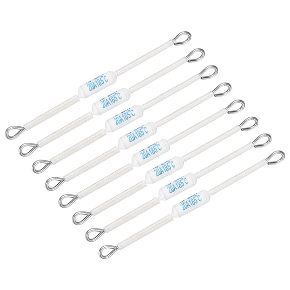 Uxcell 10 Pcs Ceramic Thermal Fuse 185 C 365 F 20A 250V Celsius Circuit Cutoff Temperature Fuse with 3.5" Leads for Rice Cooker Electric Kettles Home Appliance