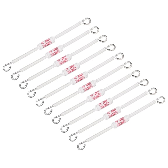 Uxcell 10 Pcs Ceramic Thermal Fuse 240 C 464 F 20A 250V Celsius Circuit Cutoff Temperature Fuse with 3.5" Leads for Rice Cooker Electric Kettles Home Appliance