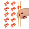 thumbnail image 1 of Uxcell 10 Pcs Chopsticks Helper, Reusable Training Chopstick Hinges Connector for Learners, Orange Red, 1 of 7