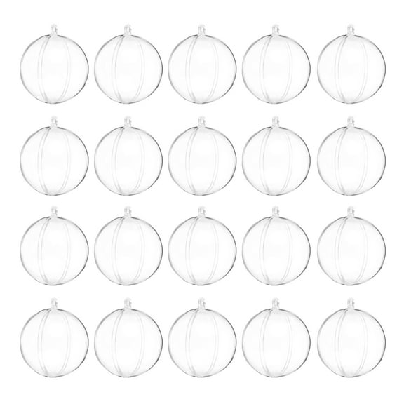 20 Pcs Clear Fillable Balls Ornament, 1.97 Inch Hanging Plastic Balls Transparent Decor Balls Christmas Sphere