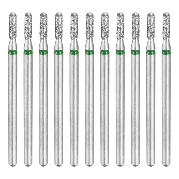 Uxcell 10 Pcs Diamond Grinding Bit, 100-120 Grit 2mm Cylindrical Ball Head Dia Stone Sanding Drill Bit 3/32" Shank Rotary Tool Accessory for Jewelry Ceramic Nail Grind Polish Engrave