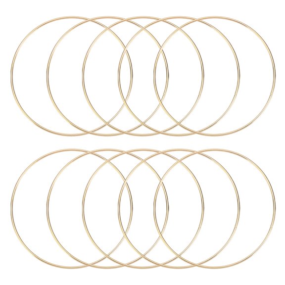 Uxcell 10 Pcs Dream Catcher Rings Metal 5.5" Macrame Hoops Rings for DIY Crafts Plant Hangers Gold