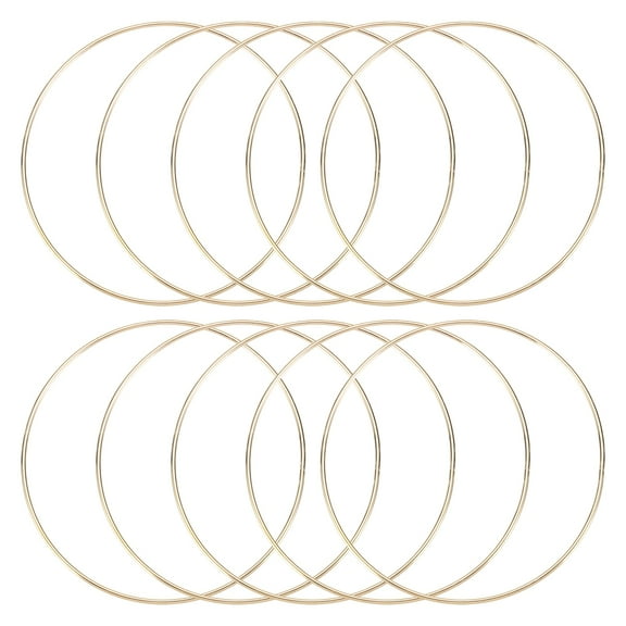 Uxcell 10 Pcs Dream Catcher Rings Metal 6" Macrame Hoops Rings for DIY Crafts Plant Hangers Gold