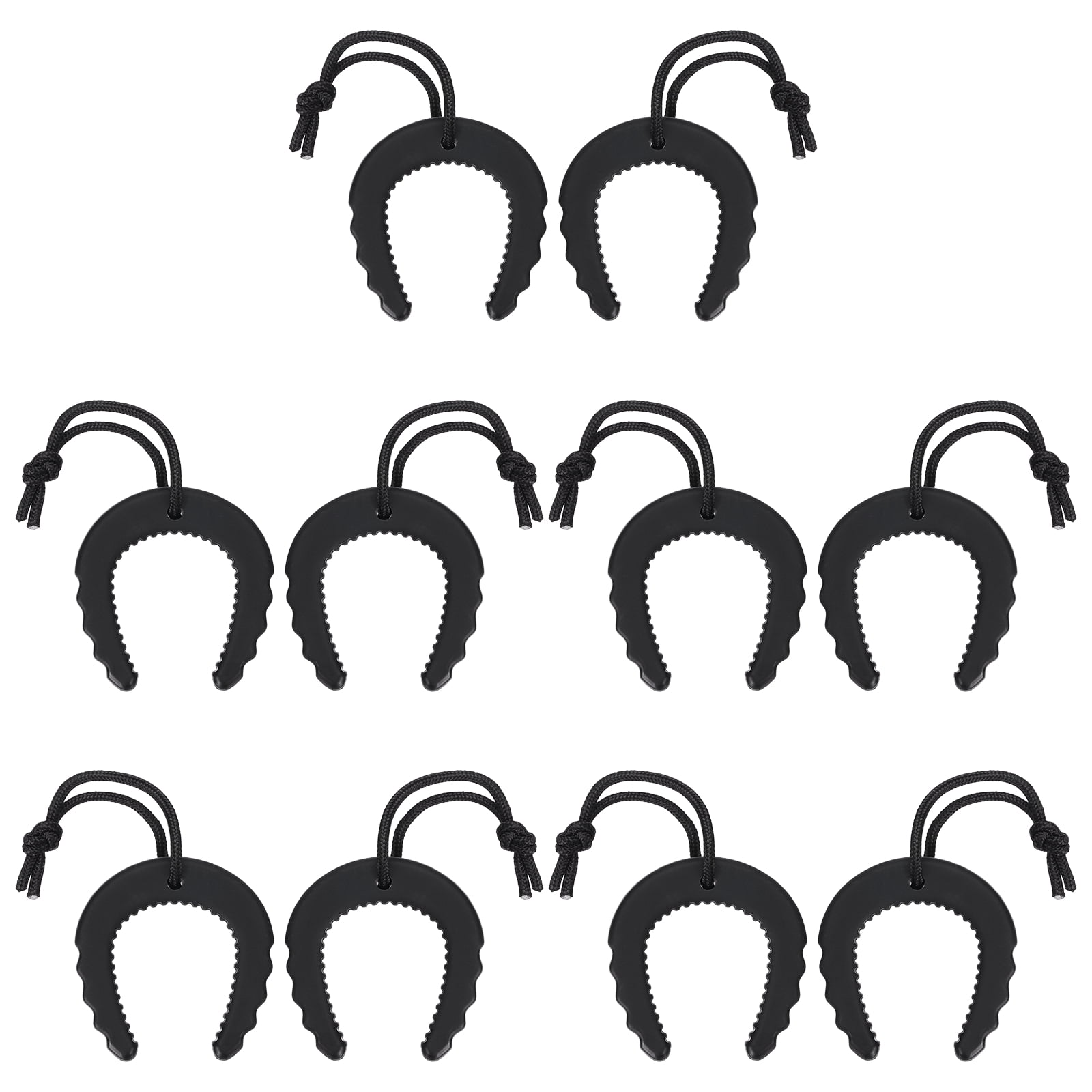 Uxcell 10 Pcs First Responder Door Stop, 2.36" Plastic Door Jam Stoppers with Nylon Cord Attachment for Home Safety Services Door Pinch Guard from Closing, Black