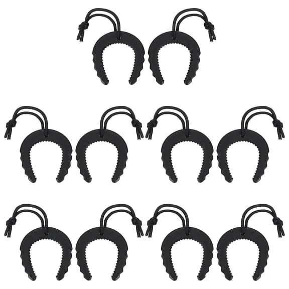 Uxcell 10 Pcs First Responder Door Stop, 2.36" Plastic Door Jam Stoppers with Nylon Cord Attachment for Home Safety Services Door Pinch Guard from Closing, Black
