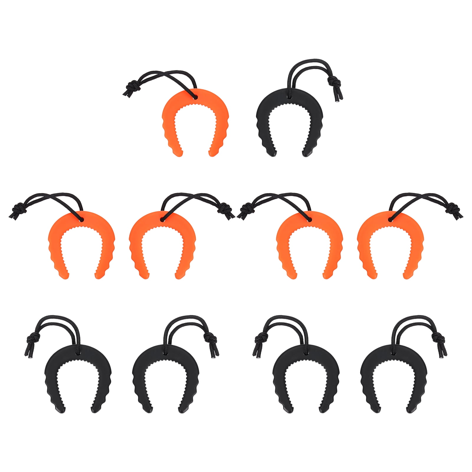 Uxcell 10 Pcs First Responder Door Stop, 2.36" Plastic Door Jam Stoppers with Nylon Cord Attachment for Home Safety Services Door Pinch Guard from Closing, Orange/Black