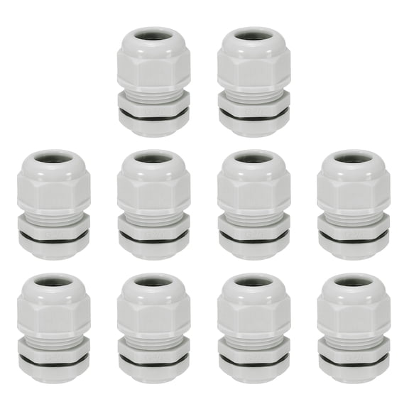 Uxcell 10 Pcs G3/4" Cable Glands Adjustable 12.5-18mm PA6 Nylon IP68 Waterproof Connectors with Seals Anti-Corrosion for Industrial/Outdoor Electrical Systems (White)
