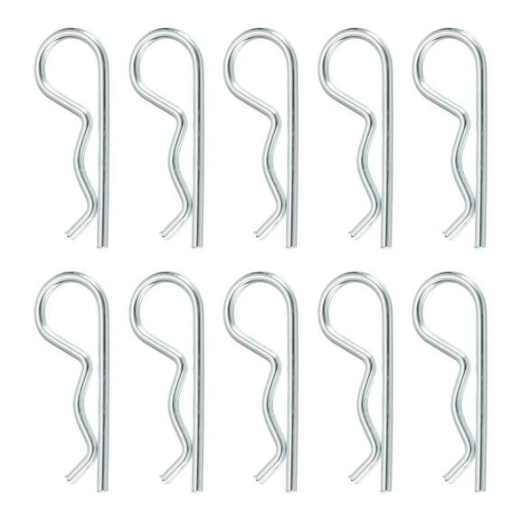 Uxcell 10 Pcs Hitch Pin Clip, 1.5mm x 28mm R Clips Carbon Steel Retaining Wire Hair Pins Cotter Pin Assortment Kit Clips for Trailer Tractors Mower Carts Truck Pin Clip, Silver