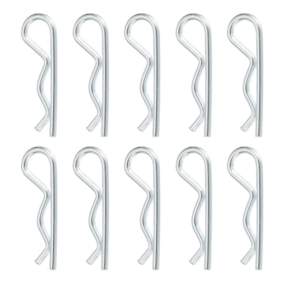 Uxcell 10 Pcs Hitch Pin Clip, 1.8mm x 32mm R Clips Carbon Steel Retaining Wire Hair Pins Cotter Pin Assortment Kit Clips for Trailer Tractors Mower Carts Truck Pin Clip, Silver