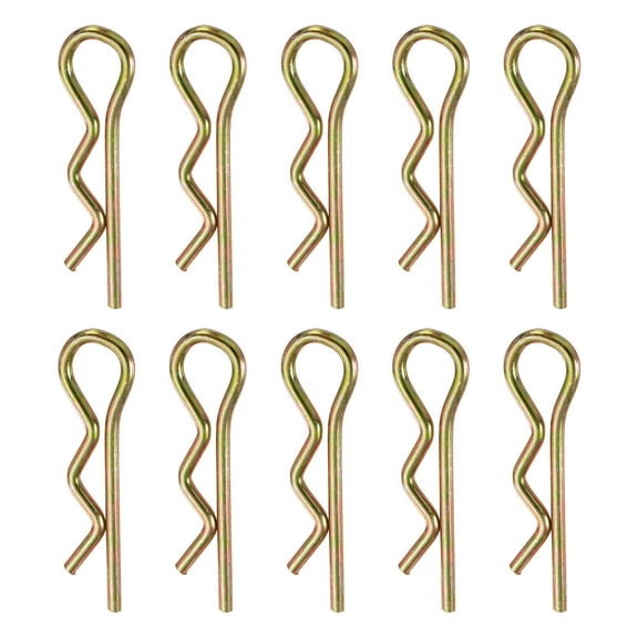 Uxcell 10 Pcs Hitch Pin Clip, 3.5mm x 70mm R Clips Colored Zinc Spring Steel Retaining Wire Hair Pins Cotter Pin Assortment Kit Clips for Trailer Tractors Mower Carts Truck Pin Clip