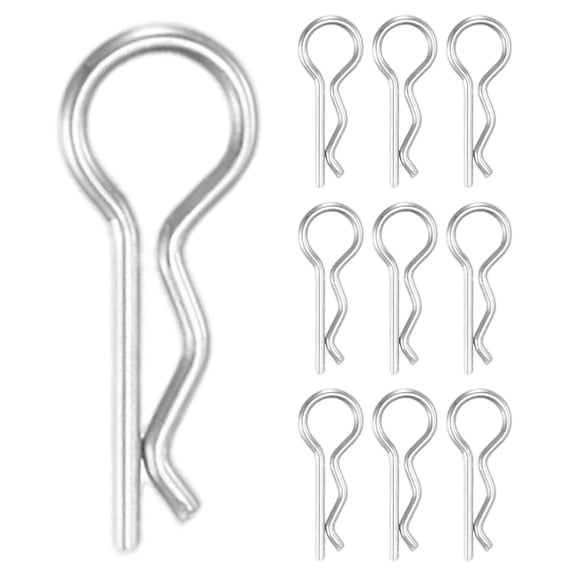 Uxcell 10 Pcs Hitch Pin, M1 x 16mm Stainless Steel Trailer Hitch Pin Clips R Clips Cotter Pins for Tractor/Lawn Mower