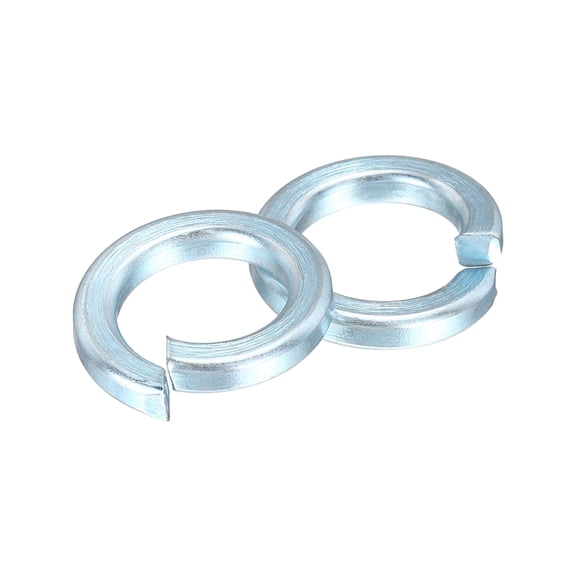 Uxcell 10 Pcs M20 Split Lock Washer, Spring Lock Washer Carbon Steel Split Locking Ring Zinc Plated for Screws Bolts Furniture Home Applications, Blue Toned Silver