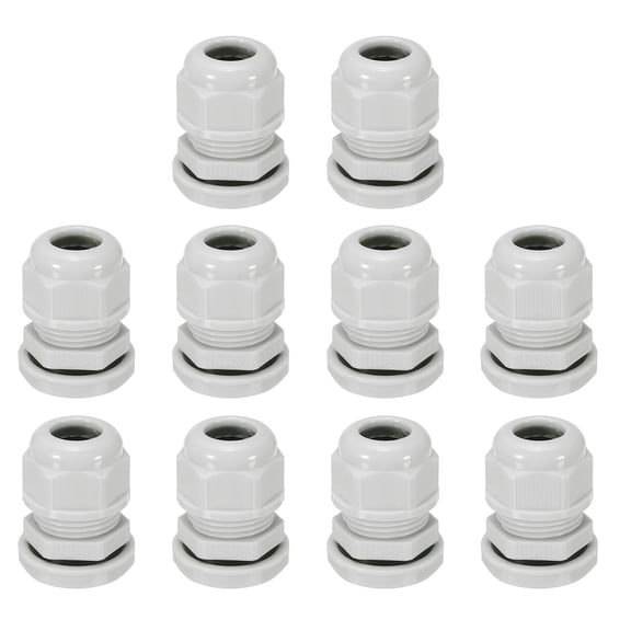 Uxcell 10 Pcs M22x1.5" Cable Glands Adjustable 8.5-14mm PA6 Nylon IP68 Waterproof Connectors with Seals Anti-Corrosion for Industrial/Outdoor Electrical Systems (White)