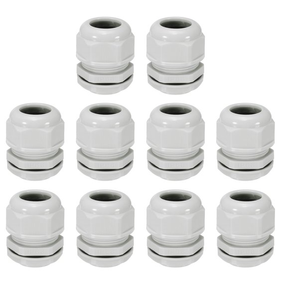 Uxcell 10 Pcs M32x1.5" Cable Glands Adjustable 18-25mm PA6 Nylon IP68 Waterproof Connectors with Seals Anti-Corrosion for Industrial/Outdoor Electrical Systems (White)