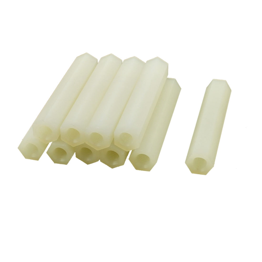 Uxcell 10 Pcs M4 x 40mm HEX Spacers Nylon Hexagonal Female-Female Inner ...