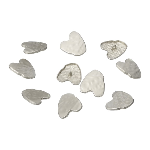 Uxcell 10 Pcs Metal Love Buttons, 30 x 28mm Silver Heart Sewing Button for Sewing Fasteners Accessories Coat Clothes Collar Shirt Women Men Blouse Top Cuff