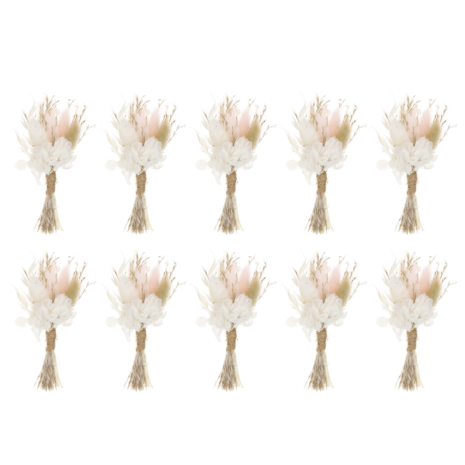 Uxcell 10 Pcs Mini Pampas Grass Dried Flower Bouquet Baby's Breath Boho DIY Gift Pink