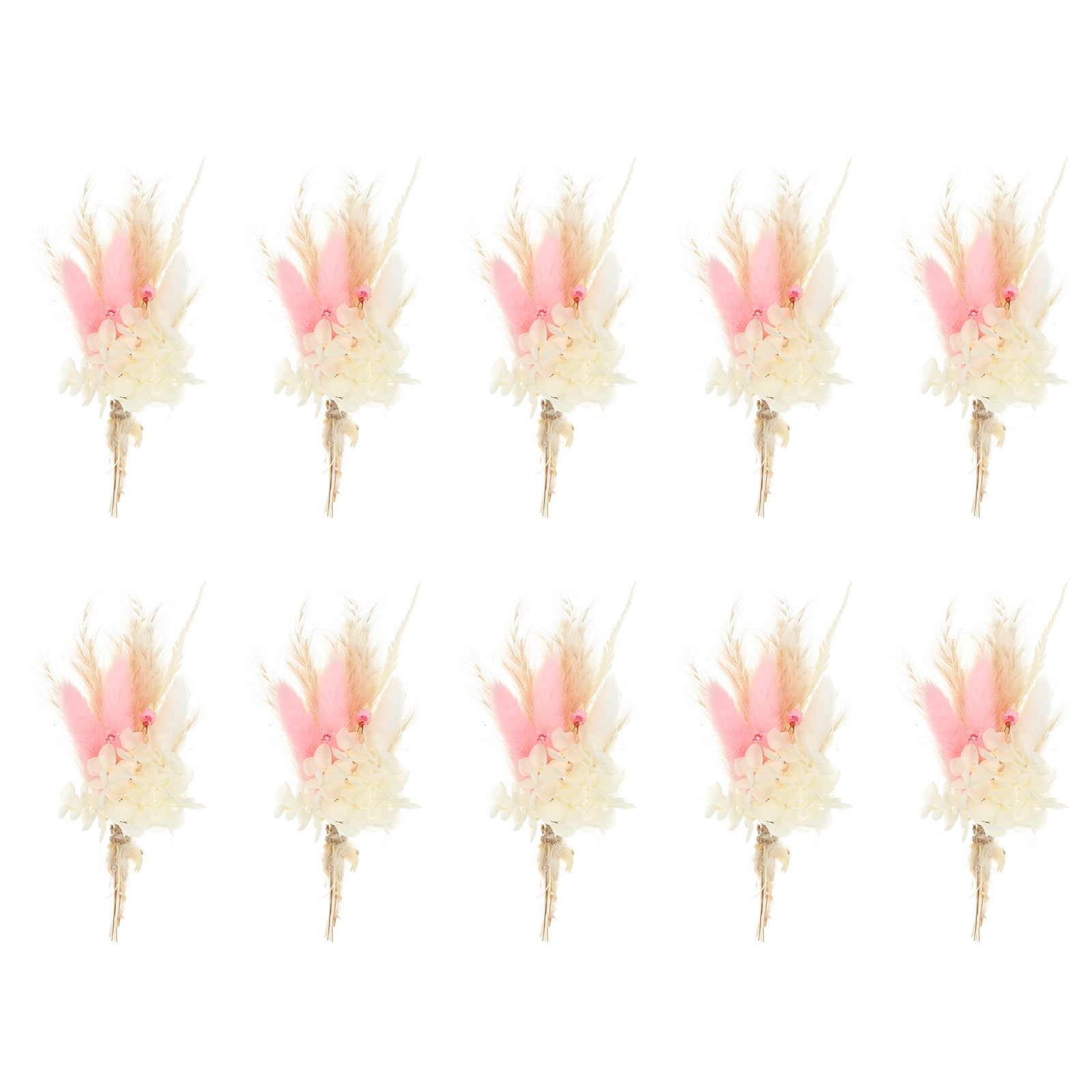 Uxcell 10 Pcs Mini Pampas Grass Dried Flower Bouquet Baby's Breath Boho Gift Light Pink