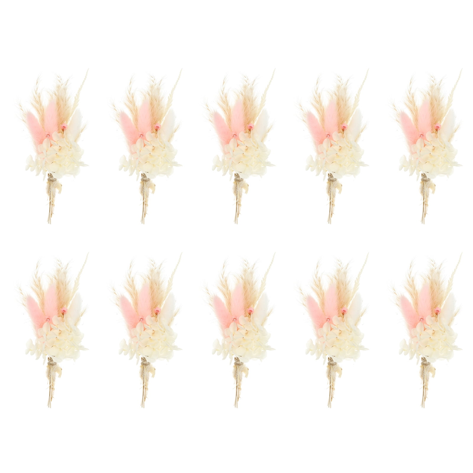 Uxcell 10 Pcs Mini Pampas Grass Dried Flower Bouquet Baby's Breath Boho Light Pink