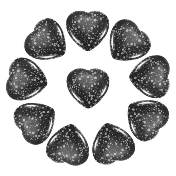 Uxcell 10 Pcs Natural Heart Shaped Crystal Stone, 0.8 Inch Mini Polished Love Gemstone Crystal, Pocket Rock Engraved Worry Stones for Women Gifts Meditation, Spot White