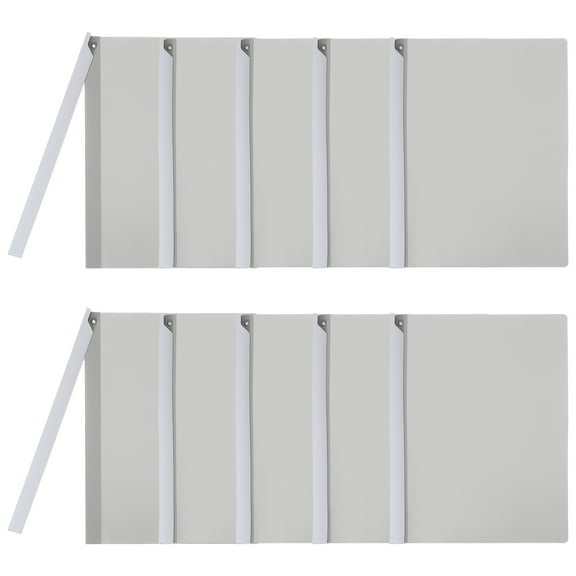 Uxcell 10 Pcs Non-punching Report Covers with Swing Clip, Plastic Presentation Folders for Office, Grey