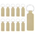 thumbnail image 1 of Uxcell 10 Pcs PU Leather Keychain Blanks Bulk Rectangle Laser Engraving Keychain Leather Key Fob Kit with Key Rings for DIY Supplies Gifts (Khaki, 3.7"x1"), 1 of 6