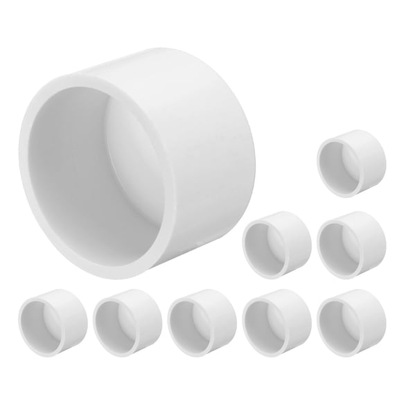 Uxcell 10Pcs Pipe End Cap Fitting 1.2 inch Plug Adapter Socket Fittings, White