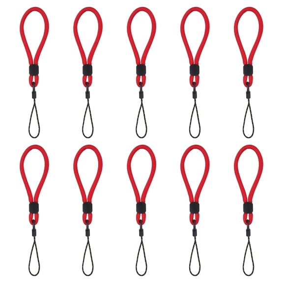 Uxcell 10 Pcs Phone Lanyards Finger Strap, Portable Short Strap, Anti-loss Finger Hanging Rope, for Men Women Mobile Phone Cases, Keys, Flashlight, and USB Card Badge, Red