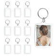 thumbnail image 1 of Uxcell 10 Pcs Photo Frame Keyring, 1.6 x 2.2 Inch Rectangular Arc Photo Keychains, 1 of 5