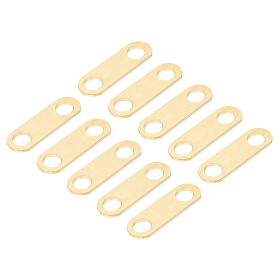Uxcell 10 Pcs Pitch Row 0.7"(17.5mm) Brass Bus Bar Connector for LiFePO4 Cells Busbar Connector, Brass Color