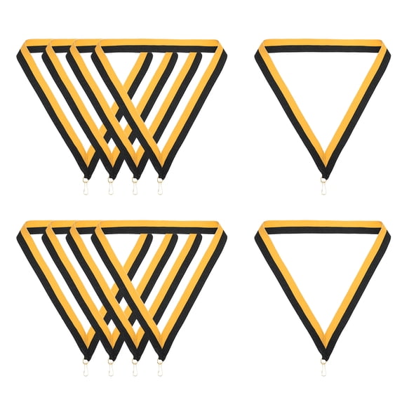 Uxcell 10 Pcs Polyester Striped Award Neck Ribbons with Snap Clips, Black Orange