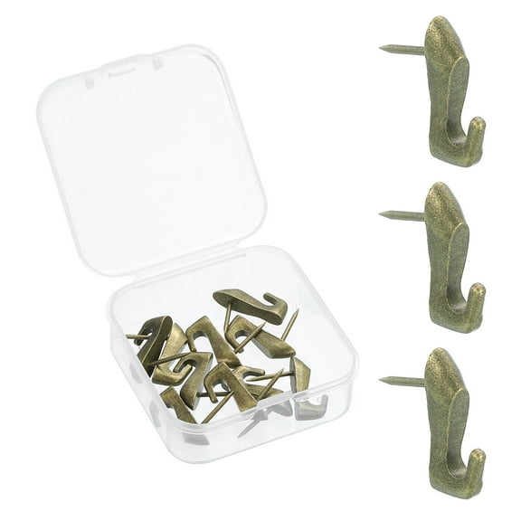 Uxcell 10 Pcs Push Pin Picture Hooks, Zinc Alloy Picture Hanging Nails, Bronze