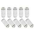 thumbnail image 1 of Uxcell 10 Pcs Push to Connect Fittings Reducing 5/16" Tube OD x 1/4" Tube OD Straight Pneumatic Quick Connector, White, 1 of 7