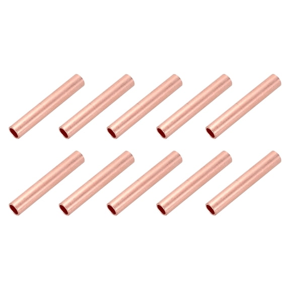 Uxcell 10 Pcs Red Copper Non Insulated Butt Connectors, GT-16 5 AWG Butt Connectors Crimp Wire Crimps Terminals Fittings for Wire Connection Hardware Supplies