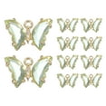 thumbnail image 1 of Uxcell 10 Pcs Rhinestone Butterfly Charm Cubic Zirconia Crystal Light Green, 1 of 7
