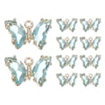 thumbnail image 1 of Uxcell 10 Pcs Rhinestone Butterfly Charm Cubic Zirconia Crystal Light Blue, 1 of 7