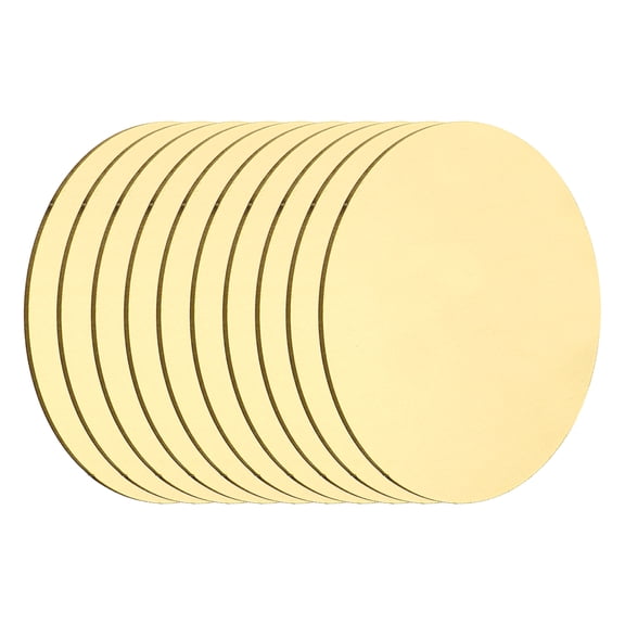 Uxcell 10 Pcs Round Brass Plate, 50mm(1.97")Dia Pure Copper Sheets,0.8mm H62 Brass Copper Metal Sheet for Crafts, DIY, Electrical Repairs, Industrial Use, Metal Stamping