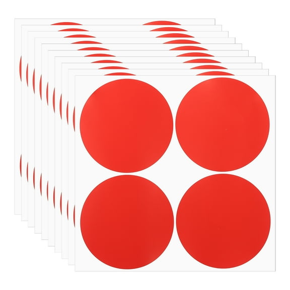 Uxcell 10 Pcs Round Colored Stickers 4" Removable Sticky Writable for Office Shop Marking Classification, Red