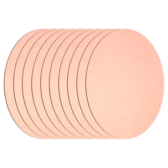 Uxcell 10 Pcs Round Copper Plate, 60mm (2.36") Dia Pure Copper Sheets, 0.5mm T2 Pure Copper Plates for Crafts, DIY, Electrical Repairs, Industrial Use