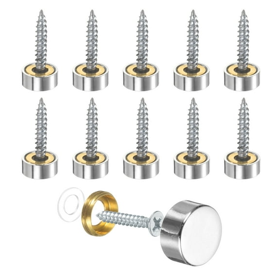 Uxcell Screw Covers Caps, 304 Stainless Steel Mirror Screws Fasteners Silver 14 mm