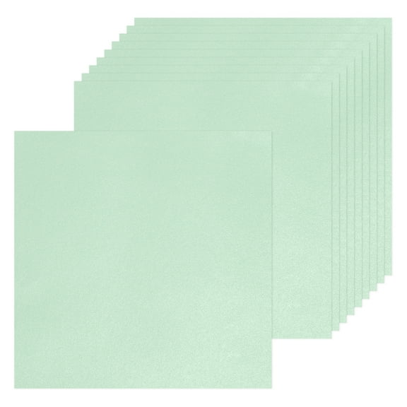 Uxcell 10 Pcs Shimmer Cardstock Paper 6 Inch Length 6 Inch Width 80lb/120gsm Metallic Paper Sheets for Art Supplies Paper Crafting, Light Green