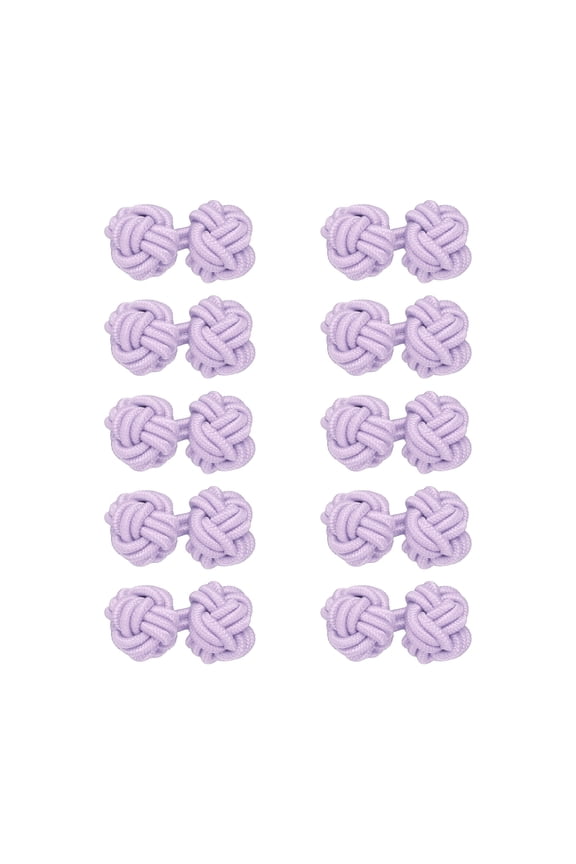 5 Pairs Silk Knot Cufflinks, Elastic Fabric Shirt Cufflinks, Light Purple