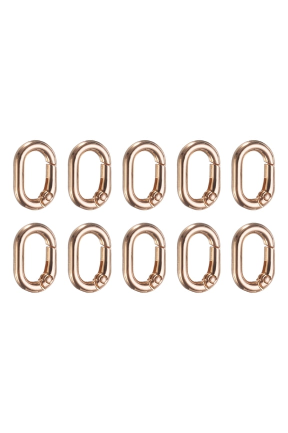 10 Pcs Spring O Rings Oval Metal Clips 0.8 Inch Spring Key Ring Buckle Clasps Connector Accessories for Bags Handbags Luggage Purse DIY Crafts, Gold
