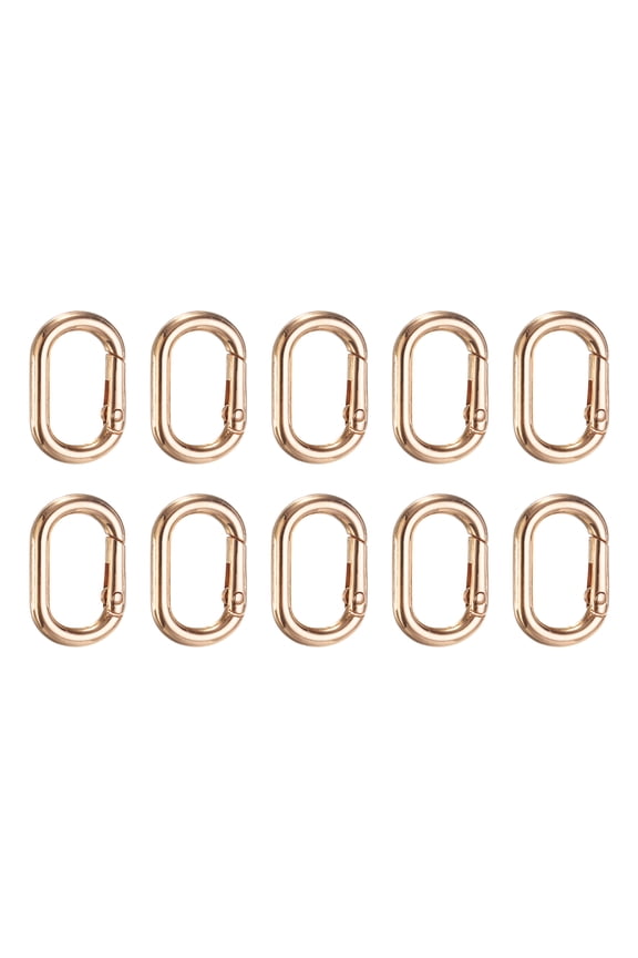 10 Pcs Spring O Rings Oval Metal Clips 1.2 Inch Spring Key Ring Buckle Clasps Connector Accessories for Bags Handbags Luggage Purse DIY Crafts, Gold